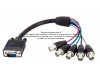 Cable VGA/SVGA a 5 BNC (RGB) alta resolución HD15 a 5xBNC